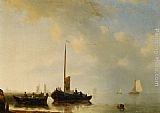 Coast Canvas Paintings - Sailing vessels off the Dutch coast